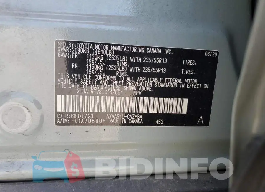 2T3A1RFV8LC117061 Photo# 13