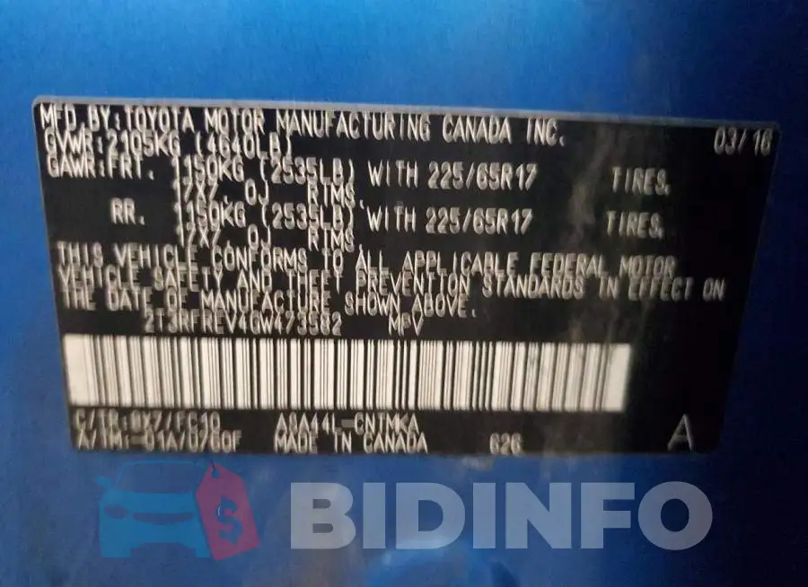 2T3RFREV4GW473582 Photo# 13