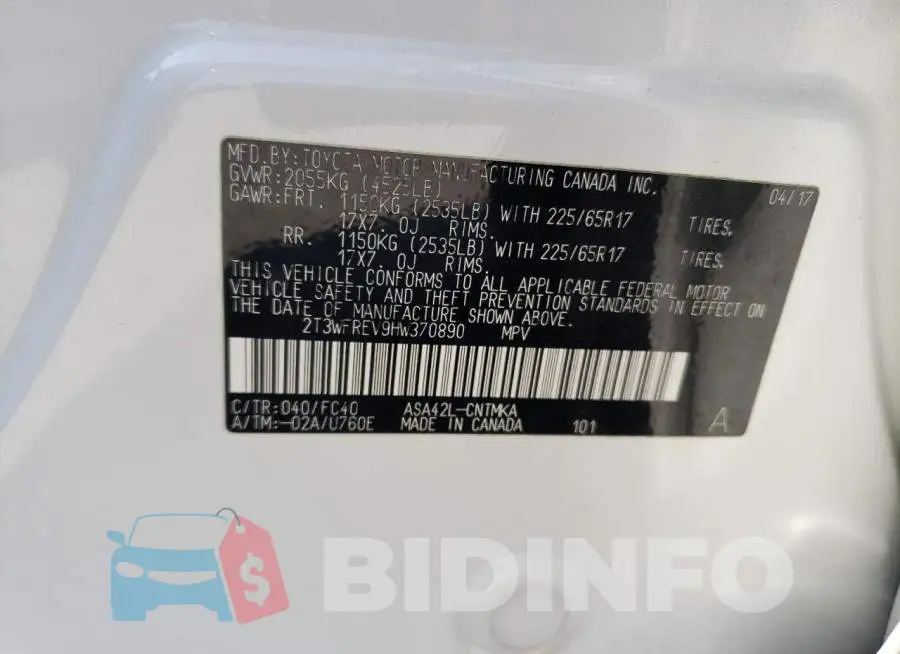 2T3WFREV9HW370890 Photo# 12