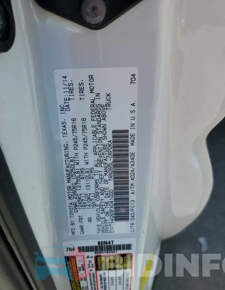 5TFTX4GN3FX041000 Photo# 12