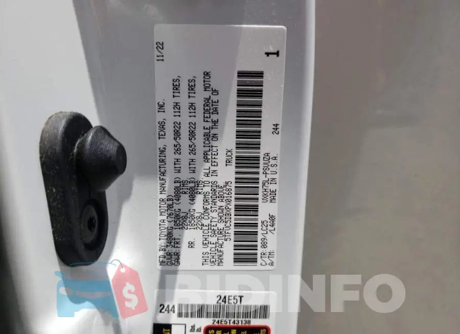 5TFVC5DBXPX016875 Photo# 12