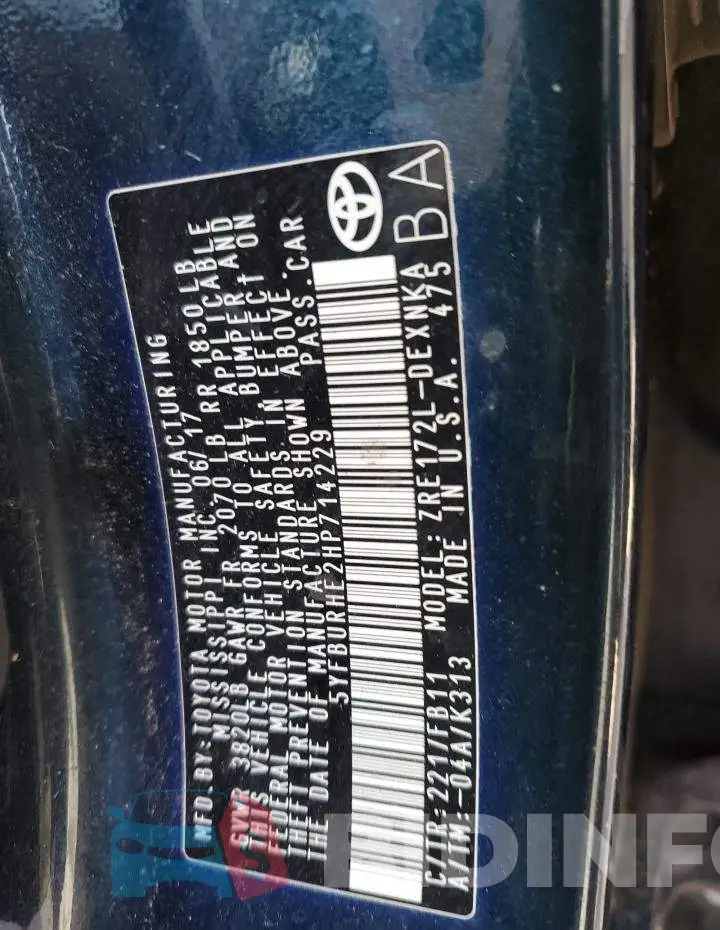 5YFBURHE2HP714229 Photo# 12