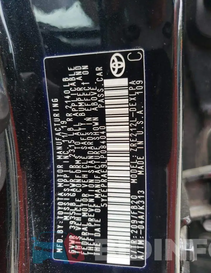 5YFEPRAE9LP084040 Photo# 12