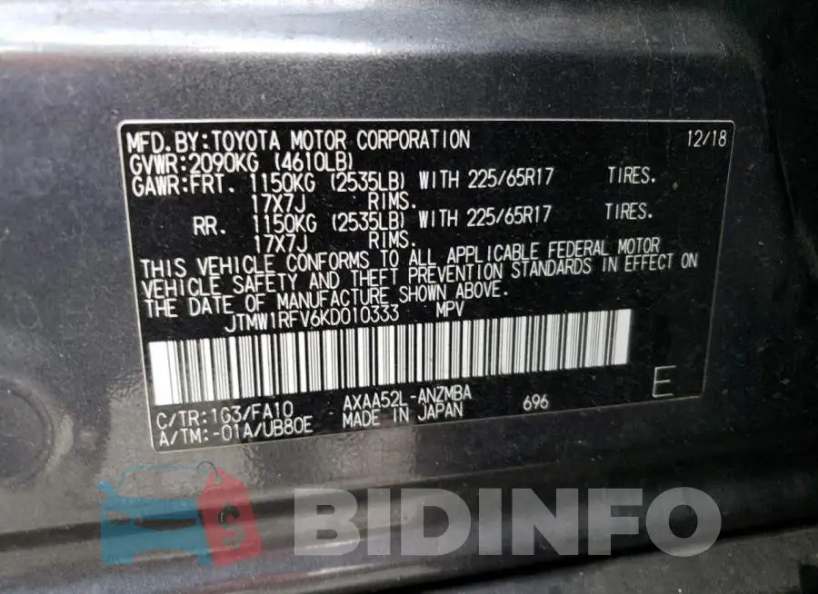 JTMW1RFV6KD010333 Photo# 13