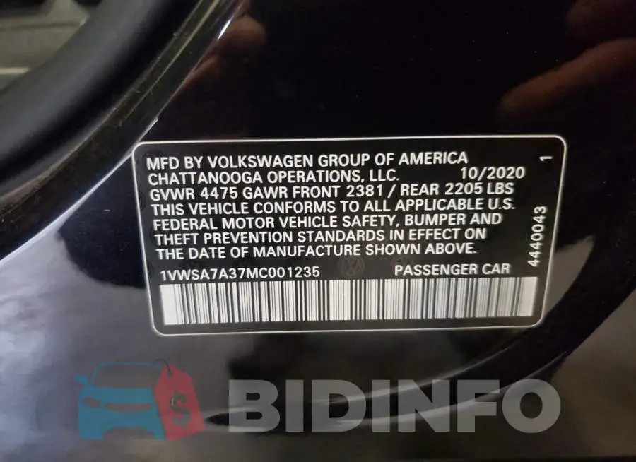 1VWSA7A37MC001235 Photo# 12
