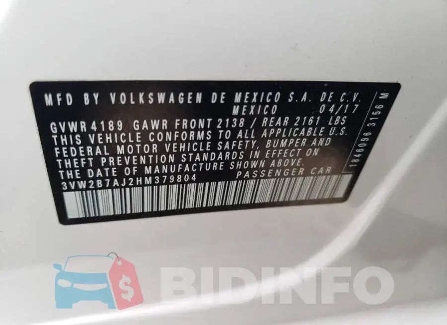3VW2B7AJ2HM379804 Photo# 12