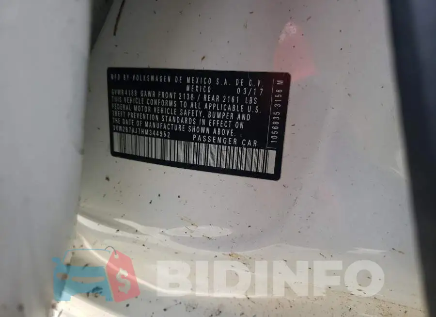 3VW2B7AJ7HM344952 Photo# 12