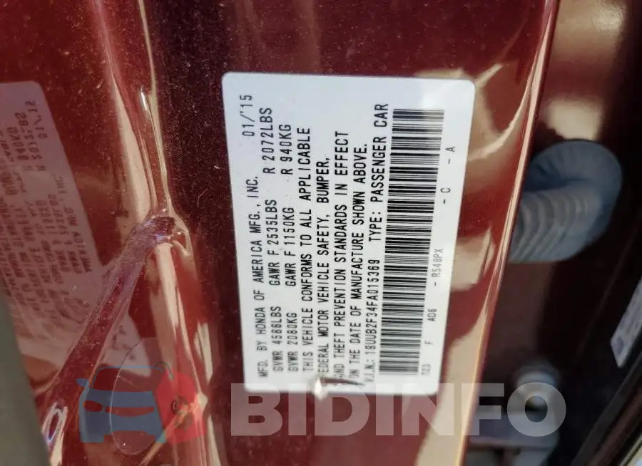 19UUB2F34FA015369 Photo# 12