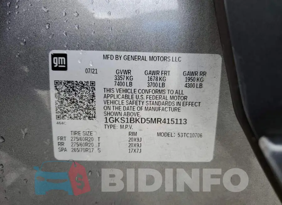 1GKS1BKD5MR415113 Photo# 13