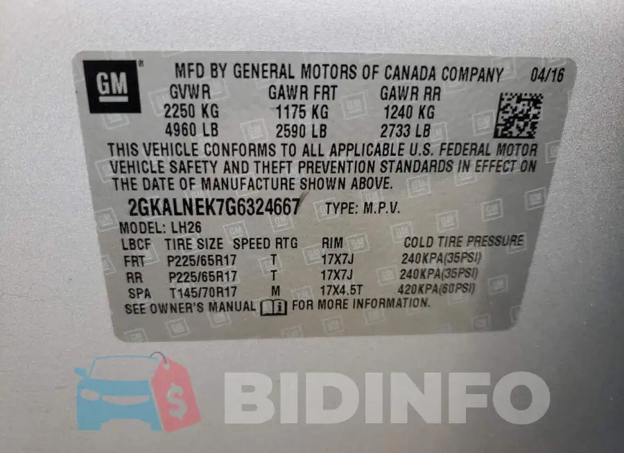2GKALNEK7G6324667 Photo# 13
