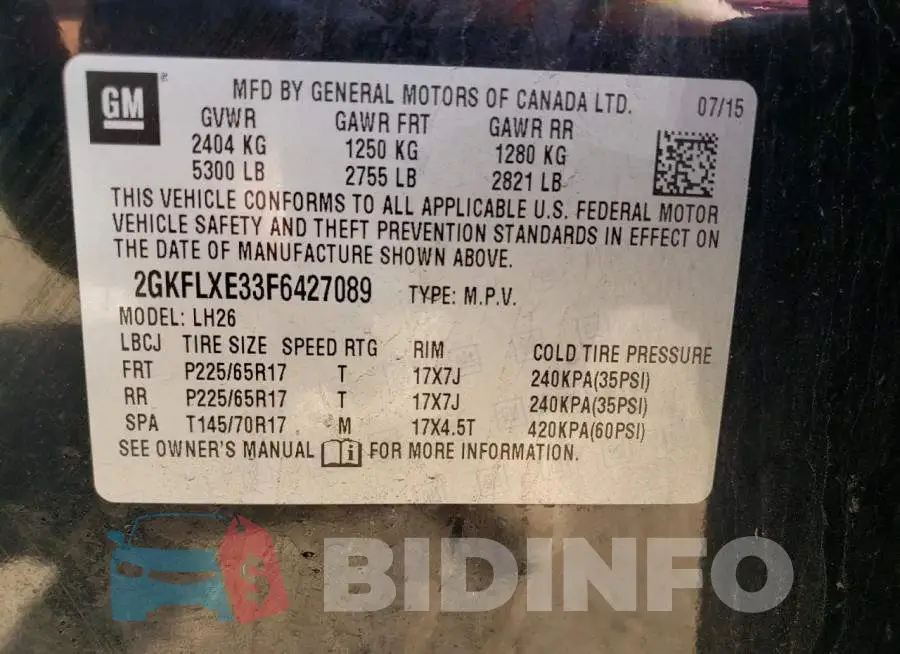 2GKFLXE33F6427089 Photo# 13