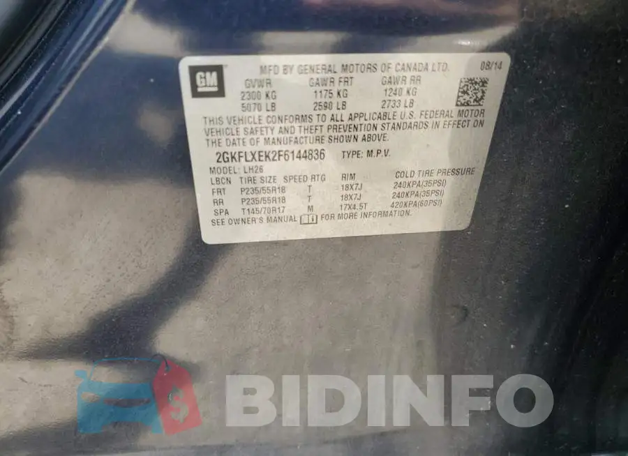 2GKFLXEK2F6144836 Photo# 13