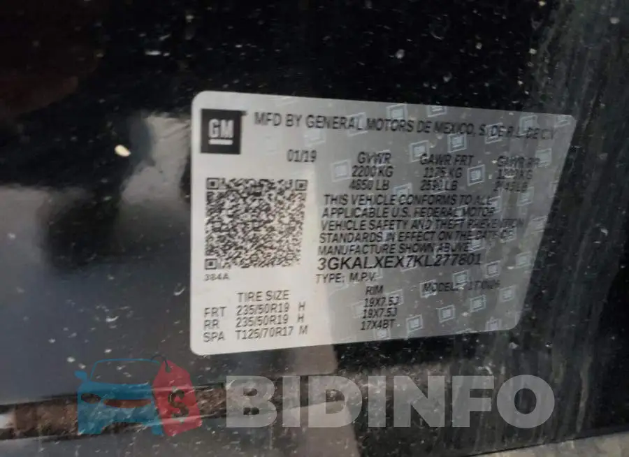3GKALXEX7KL277801 Photo# 14