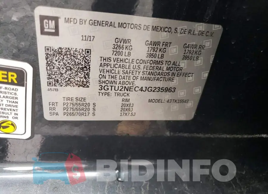 3GTU2NEC4JG235963 Photo# 12