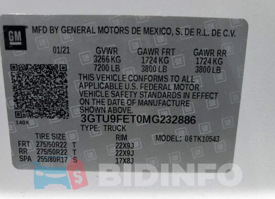 3GTU9FET0MG232886 Photo# 13
