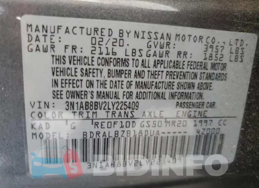 3N1AB8BV2LY225409 Photo# 12