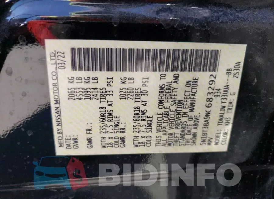 5N1BT3BA9NC683292 Photo# 12