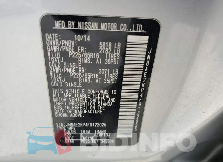 JN8AE2KP4F9122025 Photo# 13