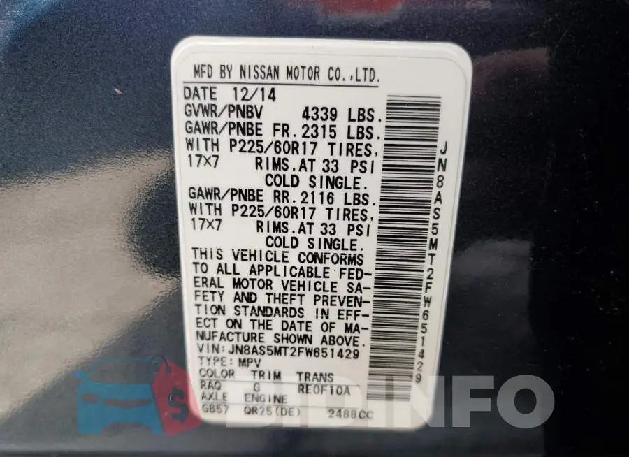 JN8AS5MT2FW651429 Photo# 12