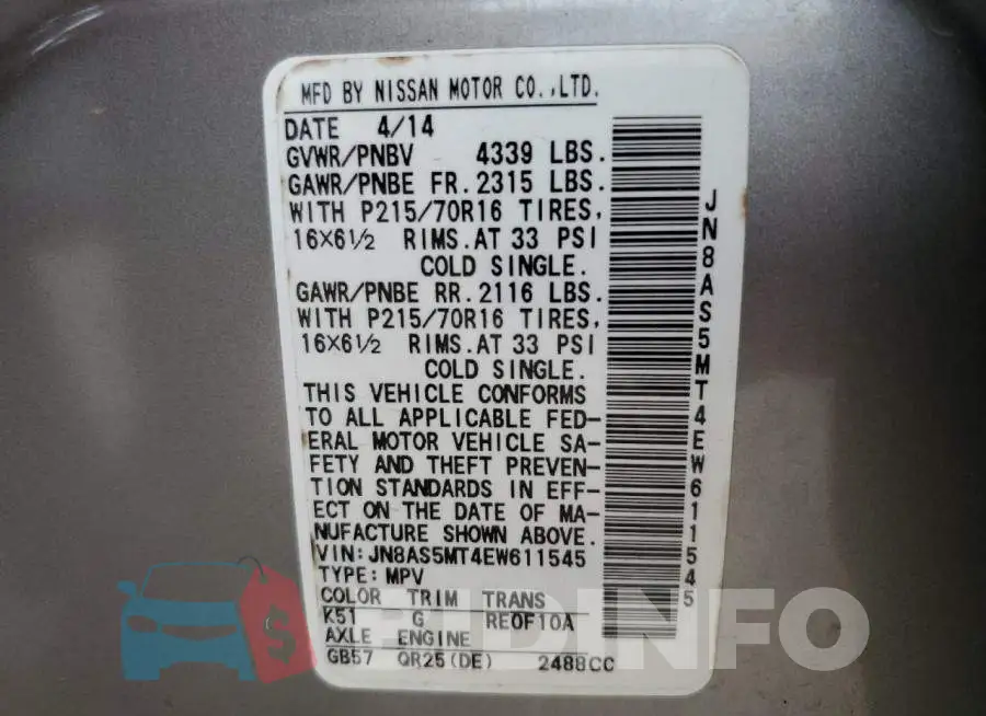 JN8AS5MT4EW611545 Photo# 13