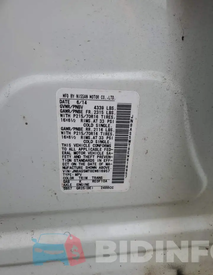 JN8AS5MT8EW616957 Photo# 13