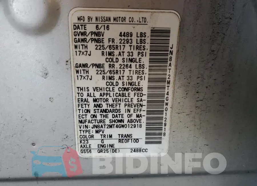 JN8AT2MT4GW012918 Photo# 13