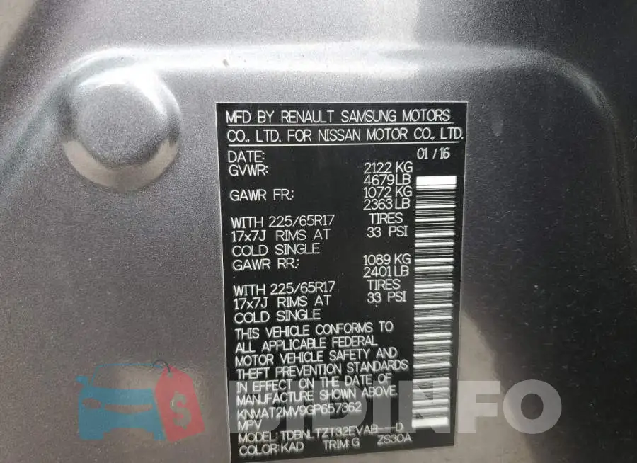 KNMAT2MV9GP657362 Photo# 13