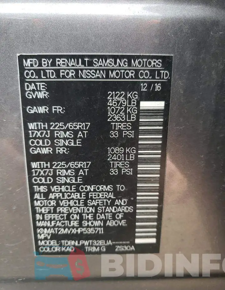KNMAT2MVXHP535711 Photo# 14