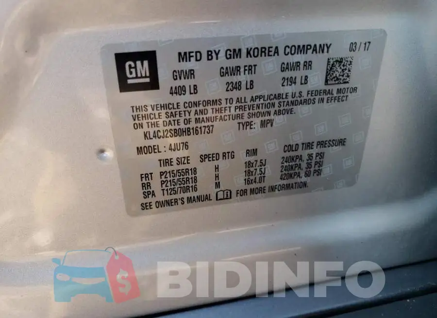 KL4CJ2SB0HB161737 Photo# 12