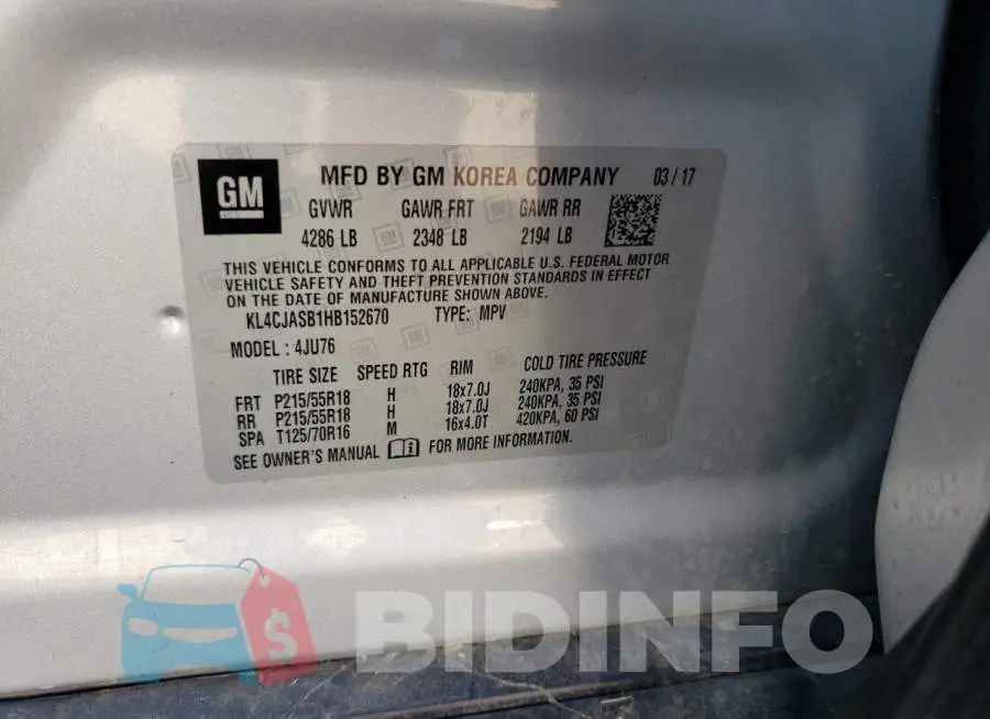 KL4CJASB1HB152670 Photo# 12
