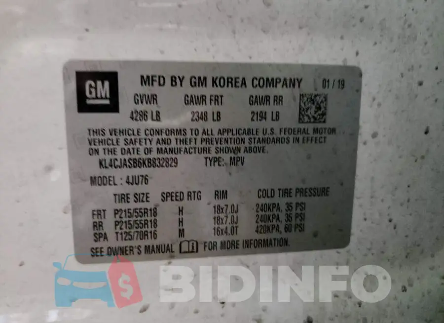 KL4CJASB6KB832829 Photo# 12