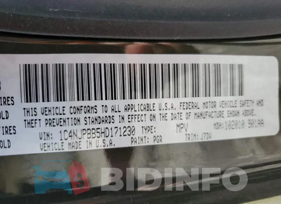 1C4NJPBB5HD171230 Photo# 14