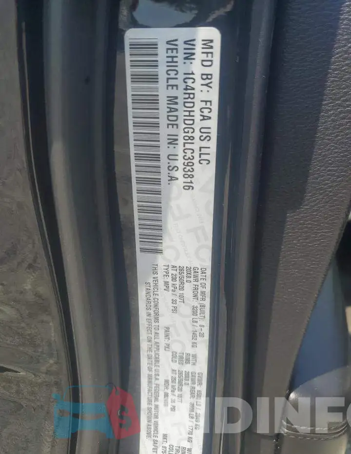 1C4RDHDG8LC393816 Photo# 13