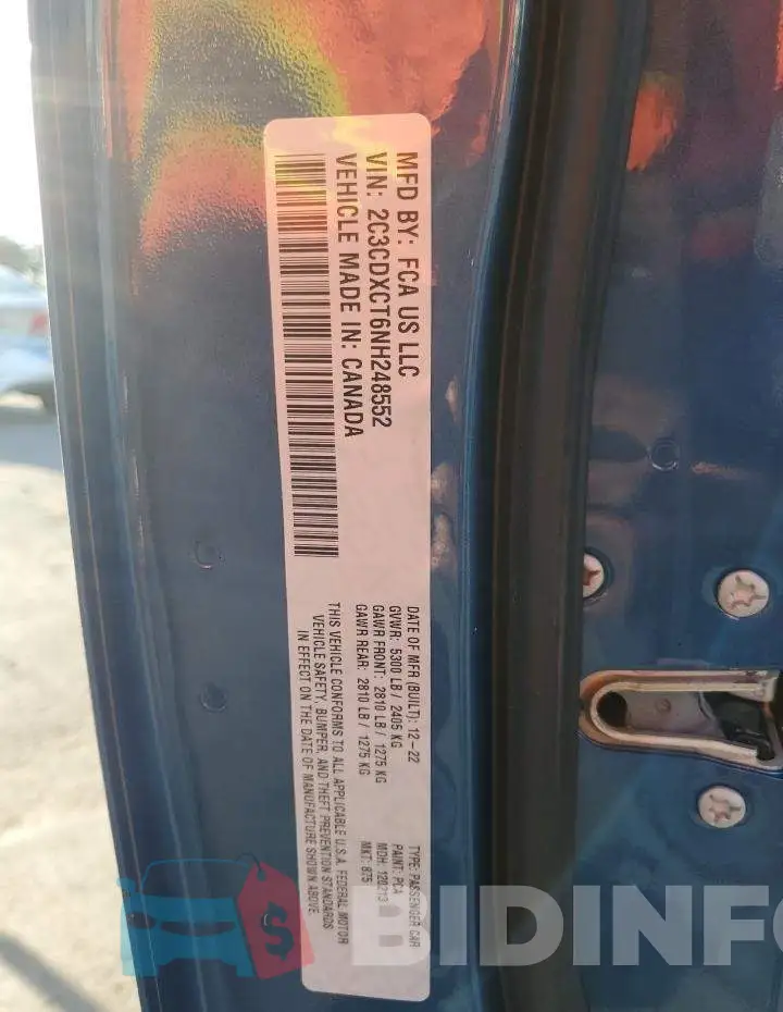 2C3CDXCT6NH248552 Photo# 12