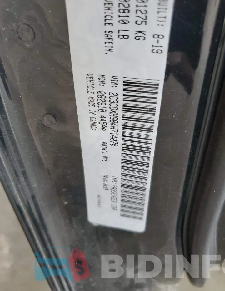 2C3CDXHG8KH714070 Photo# 12