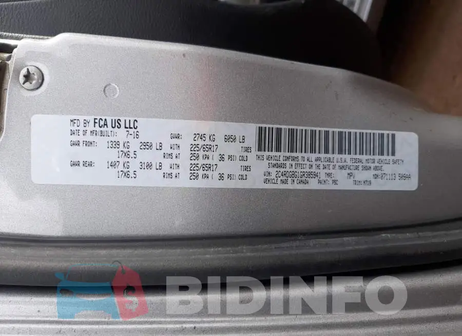 2C4RDGBG1GR385941 Photo# 13