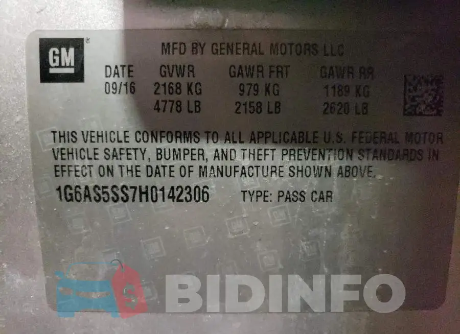1G6AS5SS7H0142306 Photo# 12