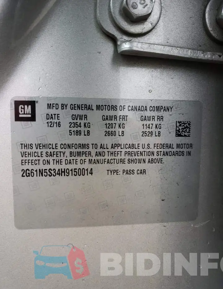 2G61N5S34H9150014 Photo# 13