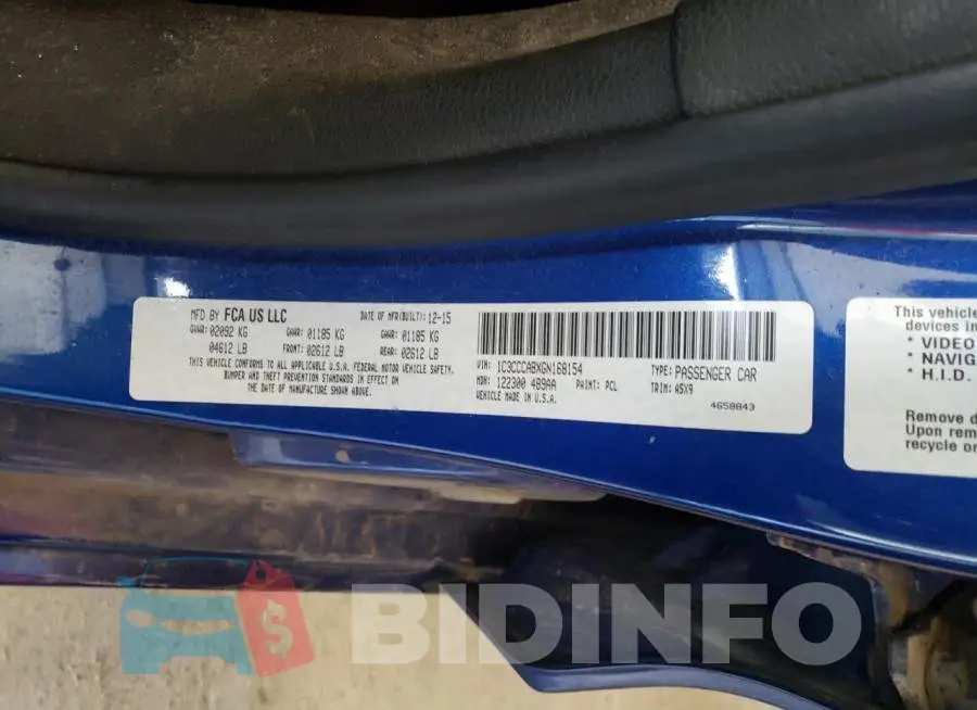 1C3CCCABXGN168154 Photo# 12