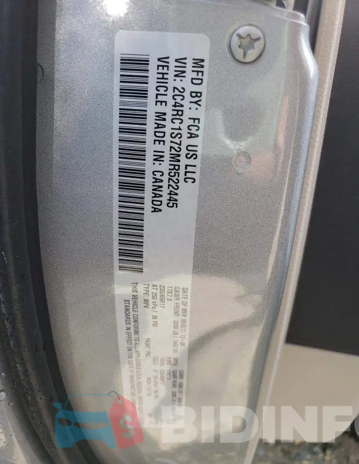 2C4RC1S72MR522445 Photo# 13