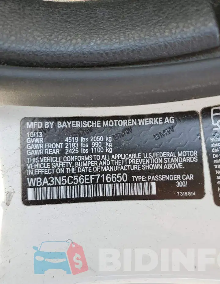 WBA3N5C56EF716650 Photo# 12