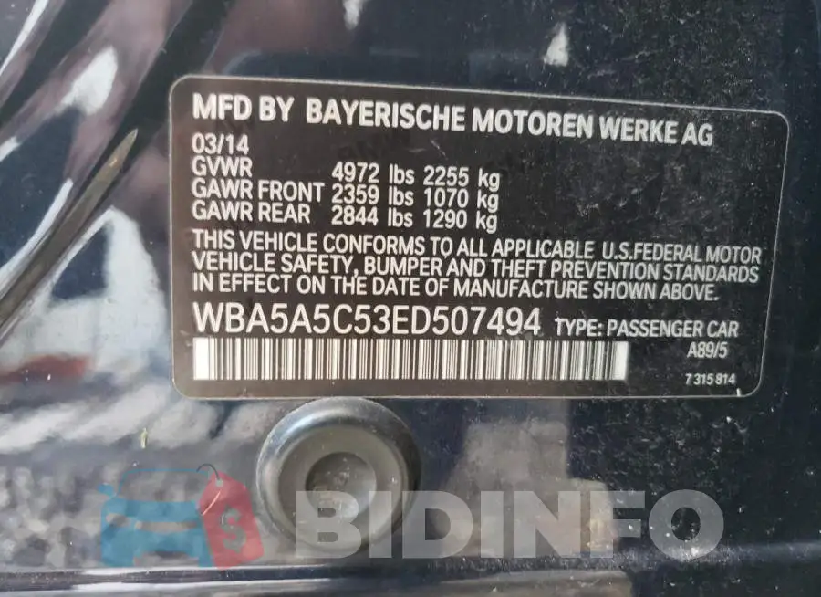 WBA5A5C53ED507494 Photo# 13