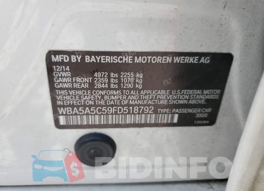 WBA5A5C59FD518792 Photo# 12
