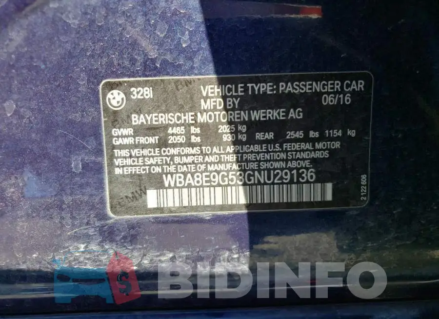 WBA8E9G53GNU29136 Photo# 12