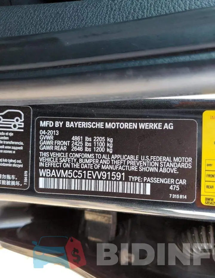 WBAVM5C51EVV91591 Photo# 13