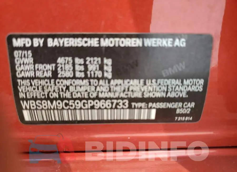 WBS8M9C59GP966733 Photo# 12