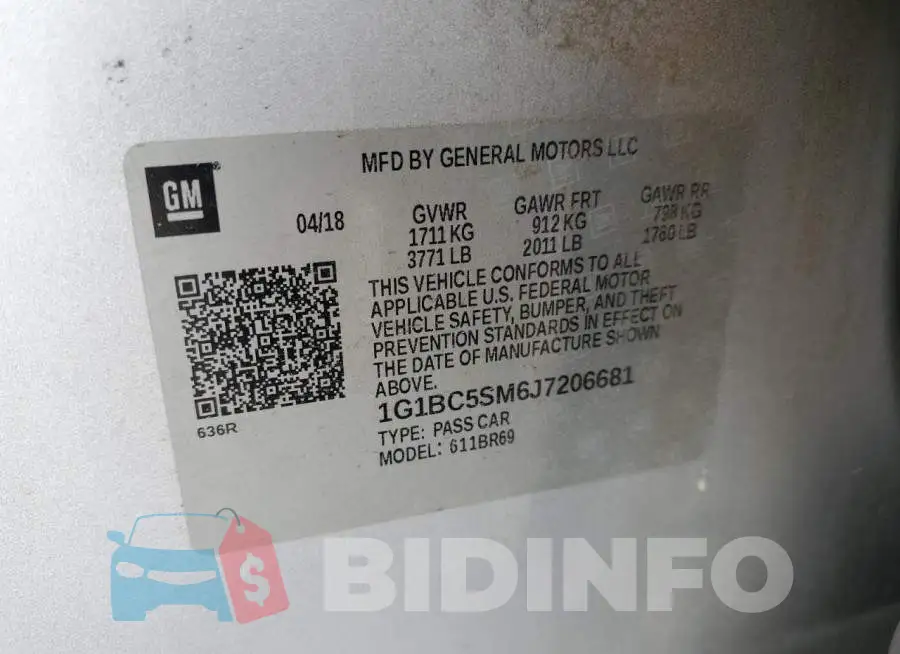 1G1BC5SM6J7206681 Photo# 12