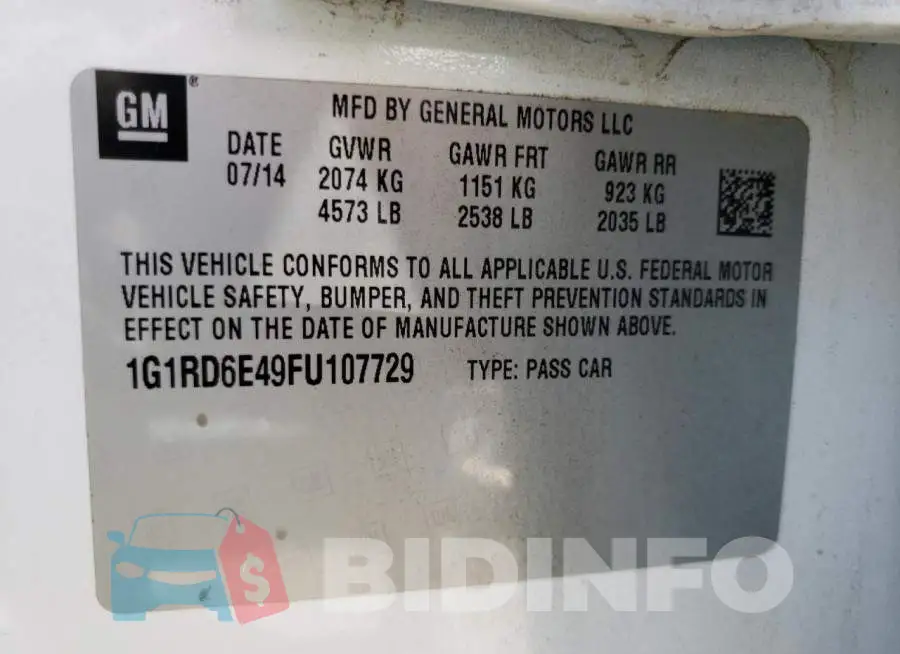 1G1RD6E49FU107729 Photo# 12