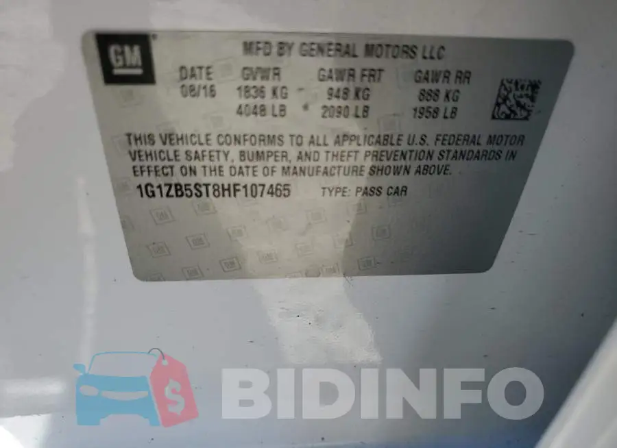 1G1ZB5ST8HF107465 Photo# 12