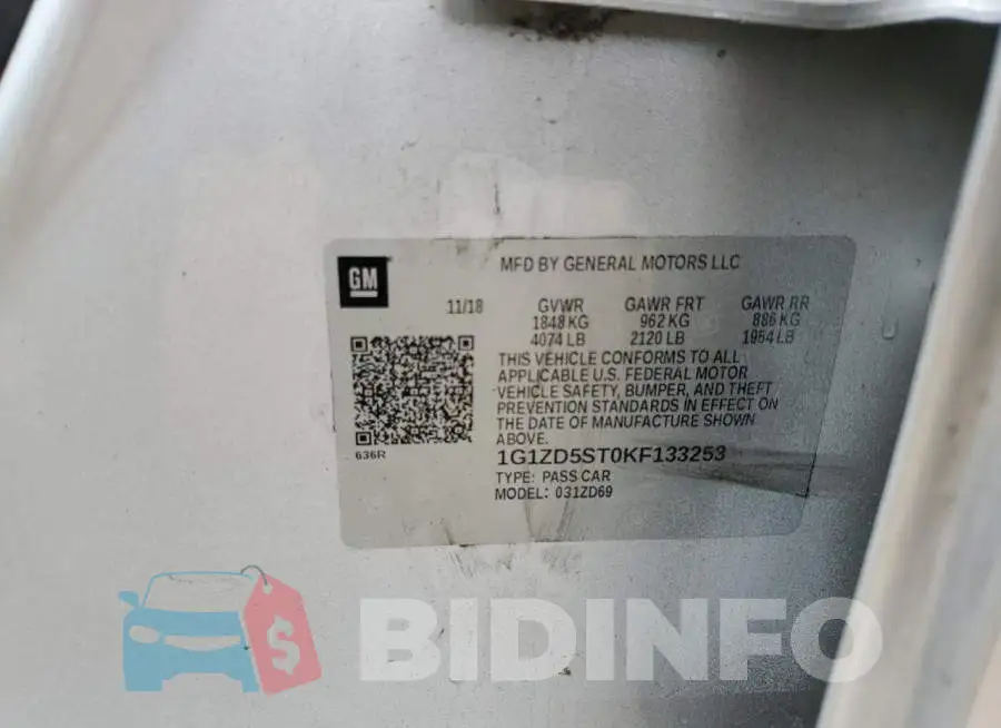 1G1ZD5ST0KF133253 Photo# 12